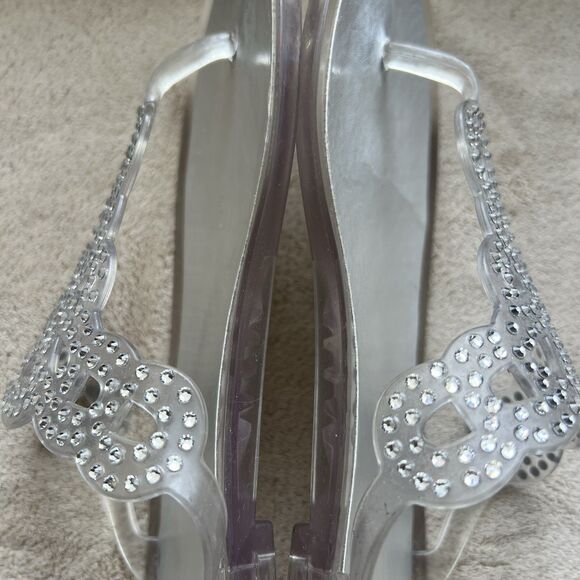 Stuart Weitzman Mermaid Clear Crystal Stones Jelly Sandal Women 9 Fit Like 8-8.5 - Picture 6 of 16